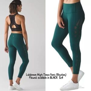 Lululemon High Times Pant (Rhythm) in BLACK sz4 flawed